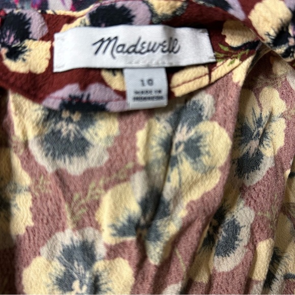 Madewell Maroon and White Floral Sundress SZ 10 - Picture 2 of 3